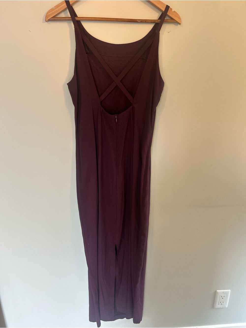 Vintage 90s Scarlett Maxi Dress in Deep Wine Burgundy Maroon Wedding Guest Med-L